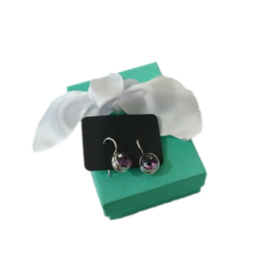 Sterling Silver + Round Amethyst Drop Earrings